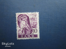 Інше Другое ^/--/^ Марка Германия Саар 1947 стандарт шахтёр 10 пф гаш ^_^^^ Марка Німеччина Саар 1947 стандарт шахтар 10 пф гаш - фото фото фото