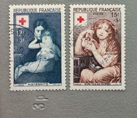 Франція Франция ^/--/^ Франция Красный Крест 1954 ^_^^^ Франція Червоний Хрест 1954 - фото фото фото