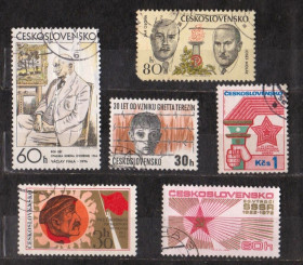 Чехословаччина Чехословакия ^/--/^ ЧЕХОСЛОВАЧЧИНА =  марки 1972, 1973 р. = гаш.  = 6 шт. + ^_^^^ ЧЕХОСЛОВАЧИНА = марки 1972, 1973 г. = гаш. = 6 шт. + + - фото фото фото