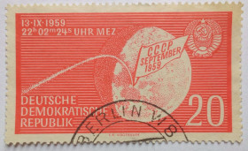 НДР, ФРН ГДР, ФРГ ^/--/^ ГДР 1959 Космос, гашеная ^_^^^ НДР 1959 Космос, гашена - фото фото фото