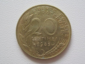 Франція Франция ^/--/^ Франция 20 сантимов 1985 года 9736 ^_^^^ Франція 20 сантимів 1985 9736 - фото фото фото