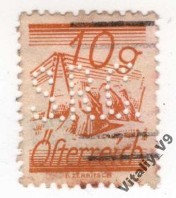 Австрія Австрия ^/--/^ Австрия 311 A /--/ 53 10 /--/ g orange перфин. ^_^^^ Австрія 311 A /--/ 53 10 /--/ g orange перфін. - фото фото фото