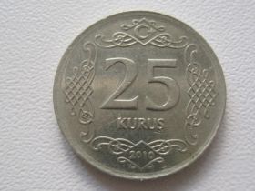 Туреччина Турция ^/--/^ Турция 25 куруш 2010 года 31659 ^_^^^ Туреччина 25 куруш 2010 року 31659 - фото фото фото