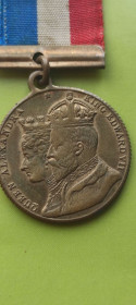 Європа Европа ^/--/^ 1902 год Старинная медаль коронации Эдуарда 7-го и его супруги, редкий тип gs /--/ 778. ^_^^^ 1902 Старовинна медаль коронації Едуарда 7-го і його дружини, рідкісний тип gs /--/ 778. - фото фото фото