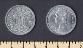 Реюньон Реюньон ^/--/^ Реюньон остров 2 франка 1969 ^_^^^ Реюньйон острів 2 франки 1969 - фото фото фото