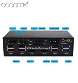 Кардрідери Кардридеры ^/--/^ DeepFox Multifuntion 5.25&amp;quot; Media Dashboard Card Reader USB 2.0 USB 3.0 20 Pin e-SATA SATA Front Panel for Optical Drives Bay ^_^^^ DeepFox Multifuntion 5.25&amp;quot; Media Dashboard Card Reader USB 2.0 USB 3. 0 20 Pin e-SATA Front Panel for Optical Drives Bay - фото фото фото