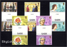 Малі Держави Європи Малые Государства Европы ^/--/^ GB Гернси  1984 г  MNH - г/пары - личности - SARK - флора , цветы - ^_^^^ GB Гернсі 1984 р MNH - г/пари - особистості - SARK - флора, квіти - - фото фото фото