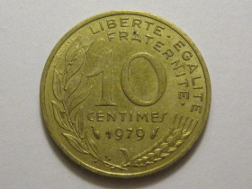 Франція Франция ^/--/^ Франция 10 сантимов 1979 года 3 /--/ П /--/ 979 ^_^^^ Франція 10 сантимів 1979 3 /--/ П /--/ 979 - фото фото фото
