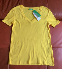 Футболки Футболки ^/--/^ Футболка желтая Benetton, р.S - фото фото фото