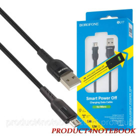 Кабелі Кабели ^/--/^ Кабель BOROFONE BU /--/ 17 USB to Micro, 1 /--/ m, black - фото фото фото