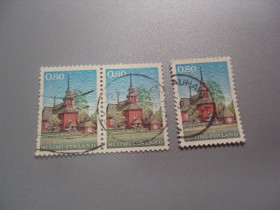 Балтійські країни Балтийские страны ^/--/^ марки сцепка Финляндия 1970 стандарт архитектура здание Кирха церковь лот 3 шт гаш №2113 ^_^^^ Фінляндія 1970 стандарт архітектура будівля Кірха церква лот 3 шт гаш No 2113 - фото фото фото