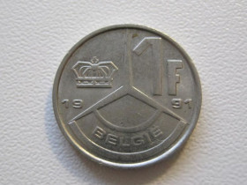 Бельгія Бельгия ^/--/^ Бельгия 1 франк 1991 года BELGI 33063 ^_^^^ Бельгія 1 франк 1991 року BELGI 33063 - фото фото фото