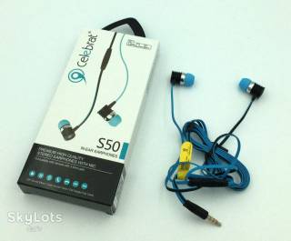 Навушники Наушники ^/--/^ Гарнитура / Наушники с микрофоном Celebrat S /--/ 50 Premium High Quality Stereo Earphones Blue ^_^^^ Мікрофон Celebrat S /--/ 50 Premium High Quality Stereo Earphones Blue - фото фото фото