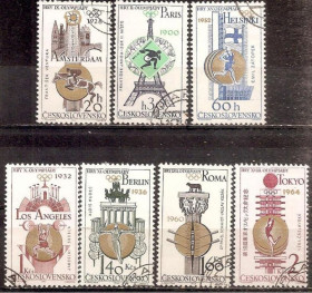 Чехословаччина Чехословакия ^/--/^ Чехословакия 1965 Sc.1296-1302 гаш. ПОЛНАЯ серия ^_^^^ Чехословаччина 1965 Sc.1296-1302 гаш. Повна серія - фото фото фото