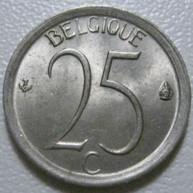 Бельгія Бельгия ^/--/^ Бельгія 25 сантимів 1973 року Belgique 42374 ^_^^^ Бельгия 25 сантимов 1973 года Belgique 42374 - фото фото фото