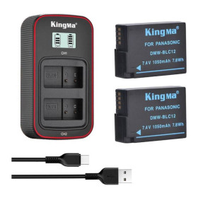 Акумулятори Аккумуляторы ^/--/^ 3-Pack KingMa Panasonic DMW-BLC /--/ 12 комплект из 2 аккумуляторов и ЗУ на 2 батареи ^_^^^ 3-Pack KingMa Panasonic DMW-BLC /--/ 12 комплект з 2 акумуляторів і ЗУ на 2 батареї - фото фото фото