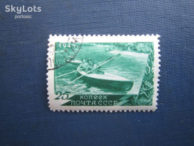 Спорт Спорт ^/--/^ Марка СРСР 1949 спорт гребля на байдарках гаш ^_^^^ Марка СРСР 1949 спорт веслування на байдарках гаш - фото фото фото