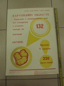 Інше Другое ^/--/^ плакат соберем высокий урожай картошки хмельницкий 1985 №9807 ^_^^^ плакат зберемо високий урожай картоплі хмельницький 1985 No /--/ 9807 - фото фото фото