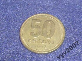 Аргентина Аргентина ^/--/^ Аргентина-1992 г.-50 сентаво ^_^^^ Аргентина-1992 р.-50 сентаво - фото фото фото