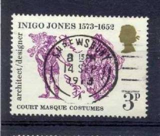 Великобританія Великобритания ^/--/^ Великобрит. 1973 Sc.701 used 400 лет Иниго Джонс ^_^^^ Великобрит. 1973 Sc.701 used 400 років Ініго Джонс - фото фото фото