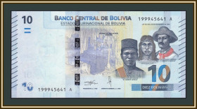 Болівія Боливия ^/--/^ Боливия 10 боливиано 2018 P-248   (248 /--/ a) UNC ^_^^^ Болівія 10 Болівіано 2018 P-248 (248 /--/ a) UNC - фото фото фото