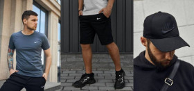 Шорти Шорты ^/--/^ Комплект Nike футболка темно-серая + шорты + кепка Nike черная / черная лого и надпись ^_^^^ Комплект Nike футболка темно-сіра + шорти + кепка Nike чорна / чорна лого і напис - фото фото фото