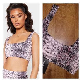 Топи Топы ^/--/^ Стильный женский кроп топ в змеиный принт Prettylittlething ^_^^^ Стильний жіночий кроп топ в зміїний принт Prettylittlething - фото фото фото