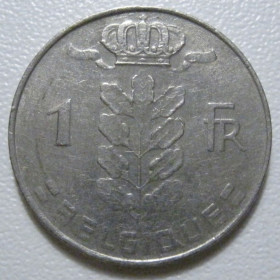 Бельгія Бельгия ^/--/^ Бельгія 1 франк 1975 року BELGIQUE #39684 ^_^^^ Бельгия 1 франк 1975 года BELGIQUE #39684 - фото фото фото