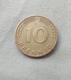 НДР, ФРН ГДР, ФРГ ^/--/^ ФРГ   10 пфеннингов   1950 г. ^_^^^ ФРН 10 пфеннінгів 1950 р. - фото фото фото