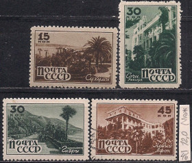 СРСР - СССР - ^/--/^ СССР*, 1946 г., распродажа коллекции, курорты Кавказа, серия &amp;quot;микс&amp;quot; ^_^^^ СРСР, 1946 р., розпродаж колекції, курорти Кавказу, серія &amp;quot;мікс &amp;quot; - фото фото фото
