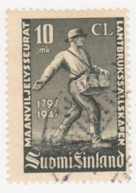 Скандинавія Скандинавия ^/--/^ Финляндия 1947 г. № 354 гашеная ^_^^^ Фінляндія 1947 р. No 354 гашена - фото фото фото