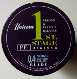 Ліски, шнури, повідці Лески, шнуры, поводки ^/--/^ Рыболовный шнур Unicorn 1 Stage Tri-Poseidon  0,100 мм, 500 м  (новый) ^_^^^ Рибальський шнур Unicorn 1 Stage Tri-Poseidon 0,100 мм, 500 м (новий) - фото фото фото