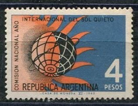 Освоєння космосу Освоение космоса ^/--/^ Аргентина Argentina Astronomy and Space 1965 Mi 862 International Year of the Quiet Sun MNH ^_^^^ Astronomy and Space 1965 Mi 862 International Year of the Quiet Sun MNH - фото фото фото