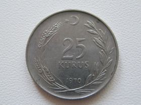 Туреччина Турция ^/--/^ Турция 25 куруш 1970 года #14931 ^_^^^ Туреччина 25 куруш 1970 року #14931 - фото фото фото