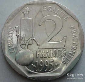 Франція Франция ^/--/^ Франция 2 франка 1995 юб.   11/2 /--/ ф /--/ 50 ^_^^^ Франція 2 франки 1995 юб. 11/2 /--/ ф /--/ 50 - фото фото фото