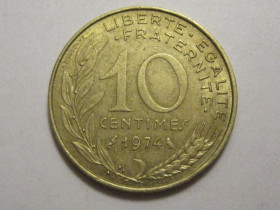 Франція Франция ^/--/^ Франция 10 сантимов 1974 года 3 /--/ П /--/ 959 ^_^^^ Франція 10 сантимів 1974 3 /--/ П /--/ 959 - фото фото фото