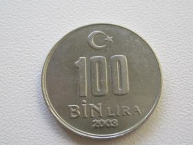 Туреччина Турция ^/--/^ Турция 100000 лир 2003 года 15593 ^_^^^ Туреччина 100000 лір 2003 року 15593 - фото фото фото