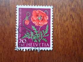 Швейцарія Швейцария ^/--/^ Швейцария, 1959,  флора - мак , &amp;quot; PRO JUVETUTE &amp;quot;, гаш. ^_^^^ Швейцарія, 1959, флора - мак, &amp;quot; PRO JUVETUTE &amp;quot;, гаш. - фото фото фото