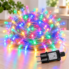 Гірлянди, освітлення Гирлянды, освещение ^/--/^ Гірлянда 500 LED різнокольорова на білому дроті 220 /--/ V Мульті/ Світлодіодна гірлянда-нитка ^_^^^ Гирлянда 500 LED разноцветная на белой проволоке 220 /--/ V Мульти/ Светодиодная гирлянда-нитка - фото фото фото