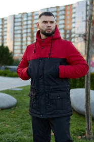 Куртки Куртки ^/--/^ Парка зимняя мужская Nike красно-черная ^_^^^ Парк зимова чоловіча Nike червоно-чорна - фото фото фото