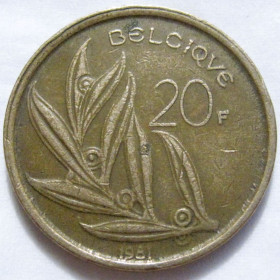 Бельгія Бельгия ^/--/^ Бельгія 20 франків 1981 року BELGIQUE #6 /--/ П /--/ 1749 ^_^^^ Бельгия 20 франков 1981 года BELGIQUE #6 /--/ П /--/ 1749 - фото фото фото