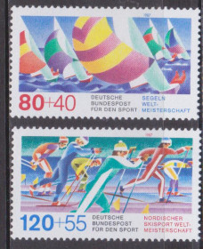 НДР, ФРН ГДР, ФРГ ^/--/^ Германия 1987 ПАРУСНЫЙ СПОРТ РЕГАТА ЯХТЫ ЧЕМПИОНАТ МИРА ЛЫЖИ ЛЫЖНИКИ ЗАБЕГ SW 1184-1185** MNH $3.42 ^_^^^ Німеччина 1987 ПАРУСНИЙ СПОРТ РЕГАТА ЯХТИ ЧЕМПІОНАТ СВІТУ ЛИЖІ ЛИЖНИКИ ЗАБІГ SW 1184-1185** MNH $3.42 - фото фото фото