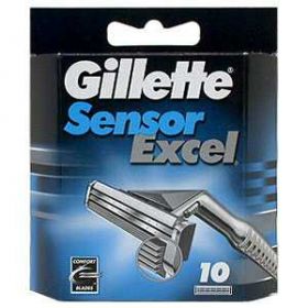 Бритви, Станки, касети Бритвы, Станки, кассеты ^/--/^ Оригинальные лезвия GILLETTE Sensor Excell 10 шт. ^_^^^ Оригінальні леза GILLETTE Sensor Excell 10 шт. - фото фото фото