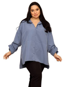 Кофти Кофты ^/--/^ Женская блузка хлопок Big Dart 3976 eur 48 синяя ^_^^^ Жіноча блузка бавовна Big Dart 3976 eur 48 синя - фото фото фото