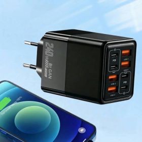 USB адаптери USB адаптеры ^/--/^ Зарядний пристрій на 8 портів з USB та TYPE-C роз&amp;#039;ємами Чорний ^_^^^ Зарядное устройство на 8 портов с USB и TYPE-C раз&amp;#039; - фото фото фото