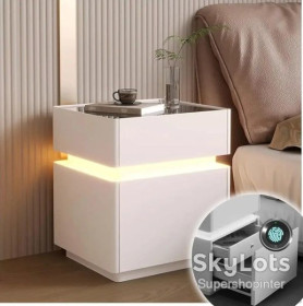 Тумби, комоди Тумбы, комоды ^/--/^ Тумба из экокожи XXF /--/ 02 Белая с LED подстветкой, сейфом, беспроводная зарядка, Bluetooth-аудио 40 /--/ х /--/ 40 /--/ х /--/ 51 ^_^^^ Тумба з екокожі XXF /--/ 02 Біла з LED підстветкой, сейфом, бездротова зарядка, Bluetooth-аудіо 40 /--/ х /--/ 40 /--/ х /--/ 51 - фото фото фото