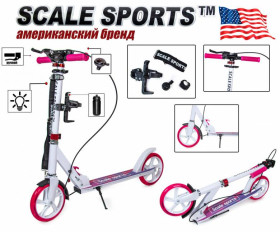 Самокати Самокаты ^/--/^ Самокат двухколесный Scale Sports SS-18 Розовый Ручной тормоз Led-фонарик (1188131797) ^_^^^ Самокат двоколісний Scale Sports SS-18 Рожевий Ручний гальмо Led-фонарик (1188131797) - фото фото фото