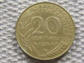 Франція Франция ^/--/^ Франция 20 сантимов 1984 года 3723 ^_^^^ Франція 20 сантимів 1984 3723 - фото фото фото