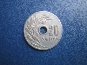 Греція Греция ^/--/^ Монета 20 лепта Греція 1954 ^_^^^ Монета 20 лепта Греция 1954 - фото фото фото