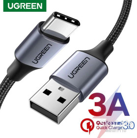 Кабелі Кабели ^/--/^ Ugreen Nylon USB Type C кабель быстрой зарядки Реальные 5 /--/ V/3 /--/ A 0.5 /--/ м ^_^^^ Ugreen Nylon USB Type C кабель швидкої зарядки Реальні 5 /--/ V/3 /--/ A 0.5 /--/ м - фото фото фото